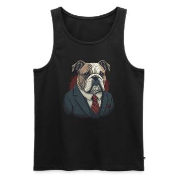 Bulldog à la recherche professionnelle - Débardeur bio Premium Homme - noir - Devant - Michal (187cm)