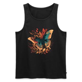 Illustration de papillon - Débardeur bio Premium Homme - noir - Devant - AI Model Male 178 light (178cm)