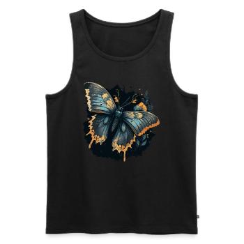 Dunkler Schmetterling - Männer Premium Bio Tank Top - Schwarz - Vorne - AI Model Male 178 light (178cm)