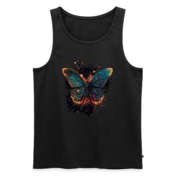 Butterfly Shades - Men's Premium Organic Tank Top - black - Front - AI Model Male 178 light (178cm)