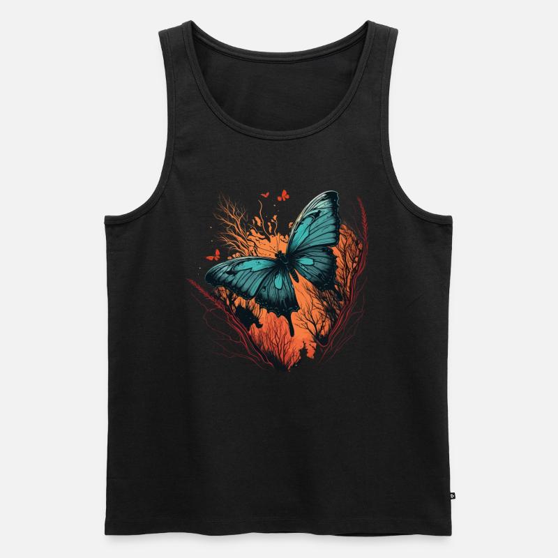 Flinker Schmetterling - Männer Premium Bio Tank Top - Schwarz