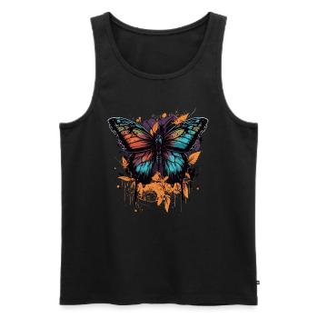 Beauté papillon - Débardeur bio Premium Homme - noir - Devant - Michal (187cm)