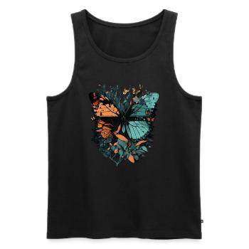 Énorme papillon - Débardeur bio Premium Homme - noir - Devant - AI Model Male 178 light (178cm)