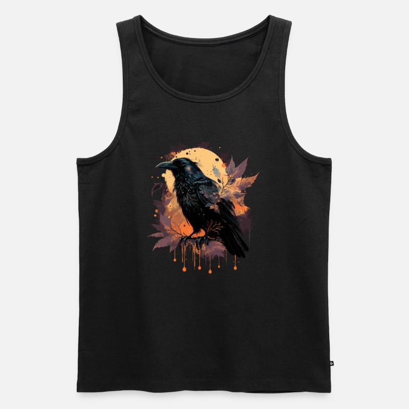 Beobachterkrähe - Männer Premium Bio Tank Top - Schwarz