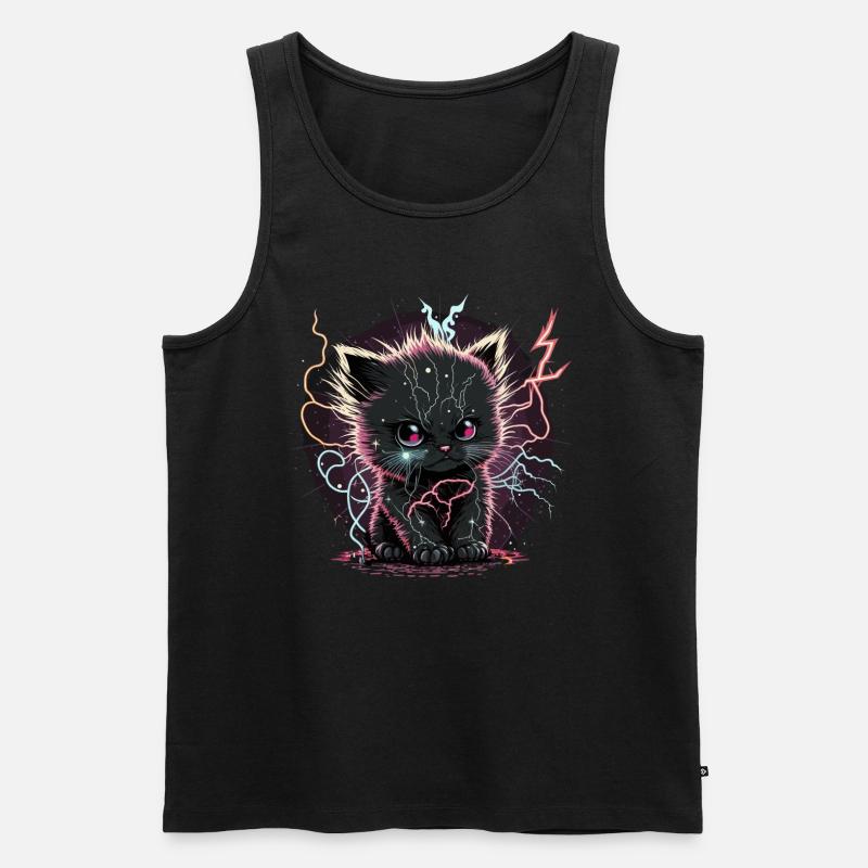 Kätzchen perfekt aufladen - Männer Premium Bio Tank Top - Schwarz