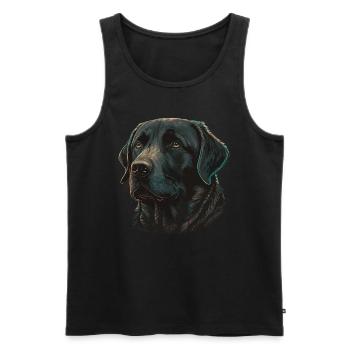 Mignon Labrador Retriever Noir Solide - Débardeur bio Premium Homme - noir - Devant - Michal (187cm)