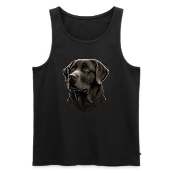 Compagnon Labrador Retriever - Débardeur bio Premium Homme - noir - Devant - Michal (187cm)