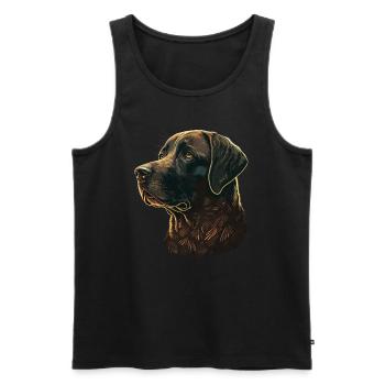 Ruhiger Labrador Retriever - Männer Premium Bio Tank Top - Schwarz - Vorne - AI Model Male 178 light (178cm)
