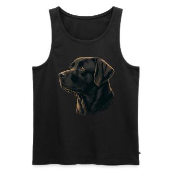 Weich aussehender dunkelbrauner Labrador Retriever - Männer Premium Bio Tank Top - Schwarz - Vorne - AI Model Male 178 light (178cm)