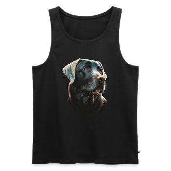 Labrador Retriever sur des lumières brillantes - Débardeur bio Premium Homme - noir - Devant - Michal (187cm)
