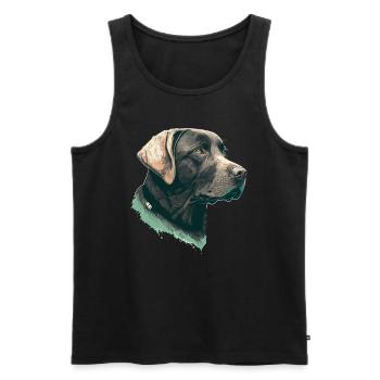 Belle illustration Vue latérale Labrador Retriever - Débardeur bio Premium Homme - noir - Devant - AI Model Male 178 light (178cm)