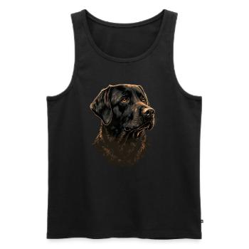 Schwarzer Labrador Retriever - Männer Premium Bio Tank Top - Schwarz - Vorne - AI Model Male 178 light (178cm)