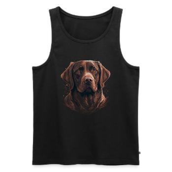 Adorable Labrador Retriever brun - Débardeur bio Premium Homme - noir - Devant - Michal (187cm)