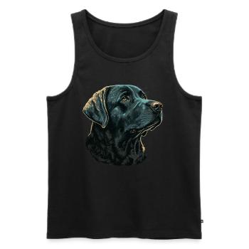 Dunkelblauer Labrador Retriever - Männer Premium Bio Tank Top - Schwarz - Vorne - Michal (187cm)