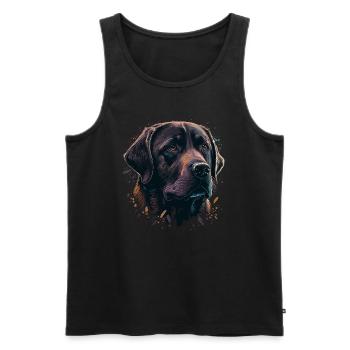 Adorable Labrador Retriever violet - Débardeur bio Premium Homme - noir - Devant - Michal (187cm)