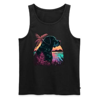 Black Labrador Retriever at the Beach - Men's Premium Organic Tank Top - black - Front - Michal (187cm)