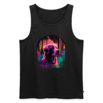 Labrador Retriever allein im Wald - Männer Premium Bio Tank Top - Schwarz - Vorne - Michal (187cm)