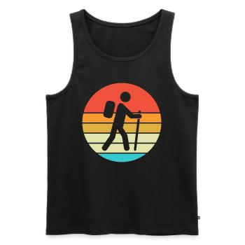 Wandern Hiking Geschenk Sprüche - Männer Premium Bio Tank Top - Schwarz - Vorne - Michal (187cm)