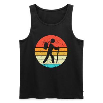 Wandern Hiking Geschenk Sprüche - Männer Premium Bio Tank Top - Schwarz - Vorne - Michal (187cm)