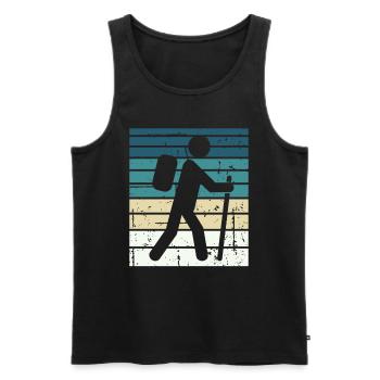 Wandern Hiking Geschenk Sprüche - Männer Premium Bio Tank Top - Schwarz - Vorne - Michal (187cm)