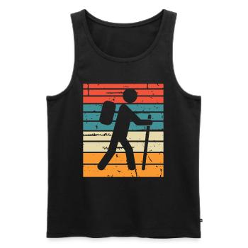 Wandern Hiking Geschenk Sprüche - Männer Premium Bio Tank Top - Schwarz - Vorne - Michal (187cm)