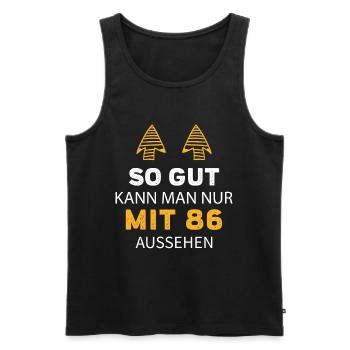 86 Geburtstag Geschenk Sprüche Lustig - Männer Premium Bio Tank Top - Schwarz - Vorne - Michal (187cm)