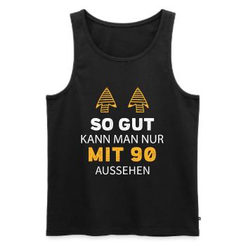 90 Geburtstag Geschenk Sprüche Lustig - Männer Premium Bio Tank Top - Schwarz - Vorne - Michal (187cm)