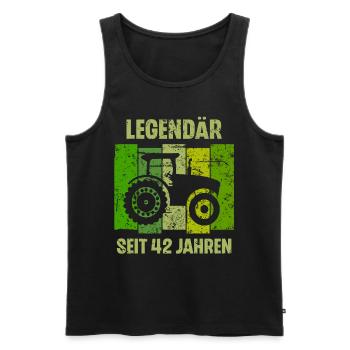 42 Geburtstag Geschenk 42. Landwirt Spruch - Männer Premium Bio Tank Top - Schwarz - Vorne - Michal (187cm)