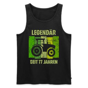 77 Geburtstag Geschenk 77. Landwirt Spruch - Männer Premium Bio Tank Top - Schwarz - Vorne - Michal (187cm)