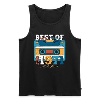 52 Birthday Man Cassette June Year 1971 - Men's Premium Organic Tank Top - black - Front - Michal (187cm)