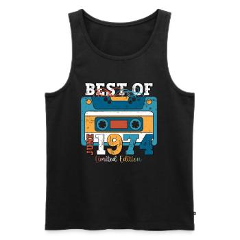 49 Birthday Man Cassette June Year 1974 - Men's Premium Organic Tank Top - black - Front - Michal (187cm)