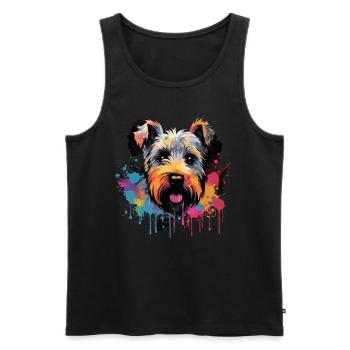 Airedale Terrier Dog Cadeau Dire - Débardeur bio Premium Homme - noir - Devant - Michal (187cm)