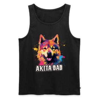 Akita Dog Cadeau Dire - Débardeur bio Premium Homme - noir - Devant - Michal (187cm)