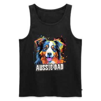 Australian Shepherd Hund Aussie Geschenk Spruch - Männer Premium Bio Tank Top - Schwarz - Vorne - Michal (187cm)