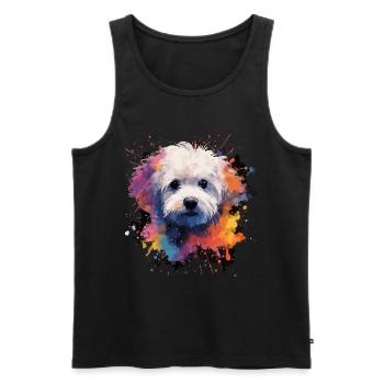 Bichon Frise Dog Cadeau Dire - Débardeur bio Premium Homme - noir - Devant - Michal (187cm)