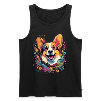 Corgi Dog Cadeau Dire - Débardeur bio Premium Homme - noir - Devant - Michal (187cm)