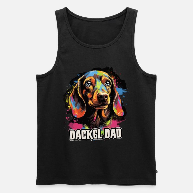 Dackel Hund Geschenk Spruch - Männer Premium Bio Tank Top - Schwarz