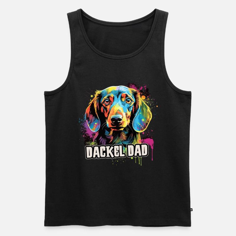 Dackel Hund Geschenk Spruch - Männer Premium Bio Tank Top - Schwarz