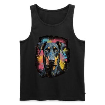 Dobermann Hund Geschenk Spruch - Männer Premium Bio Tank Top - Schwarz - Vorne - AI Model Male 178 light (178cm)