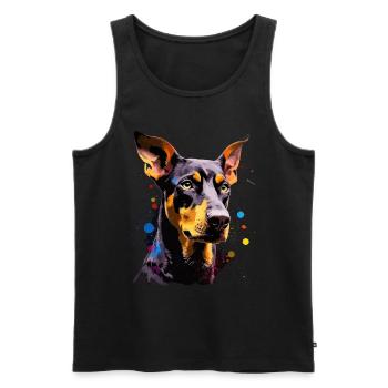 Dobermann Hund Geschenk Spruch - Männer Premium Bio Tank Top - Schwarz - Vorne - AI Model Male 178 light (178cm)