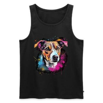 Jack Russel Hund Geschenk Spruch - Männer Premium Bio Tank Top - Schwarz - Vorne - Michal (187cm)