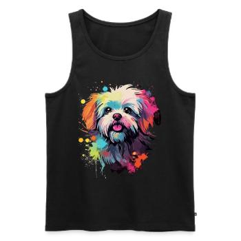 Maltese Dog Gift Saying - Men's Premium Organic Tank Top - black - Front - Michal (187cm)