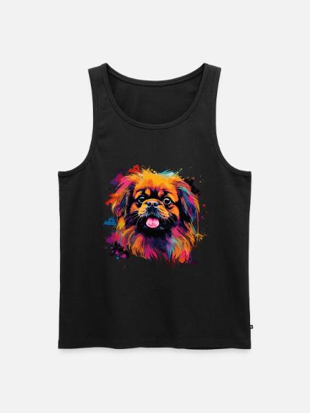 Chien Pékinois Cadeau Dire - Débardeur bio Premium Homme - noir