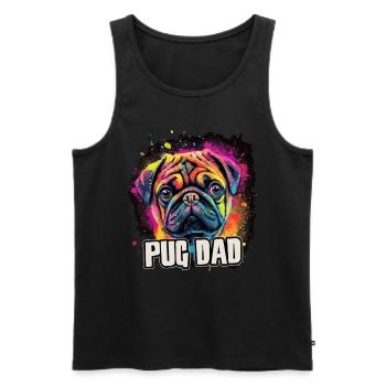 Pug Pug Dog Gift Saying - Men's Premium Organic Tank Top - black - Front - Michal (187cm)