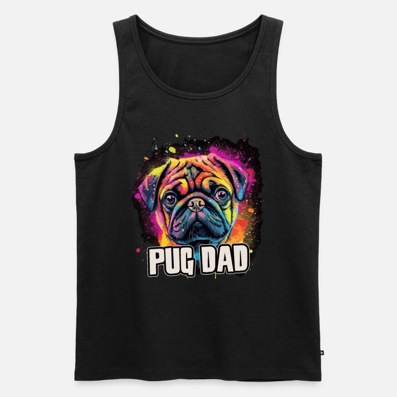 Pug Mops Hund Geschenk Spruch - Männer Premium Bio Tank Top - Schwarz