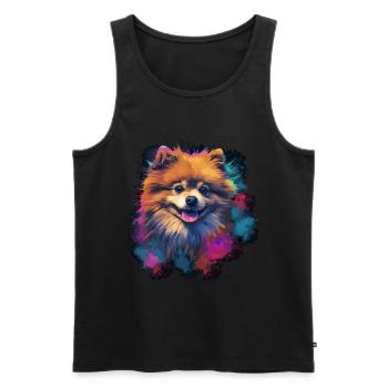 Miniature Spitz Dog Gift Saying - Men's Premium Organic Tank Top - black - Front - Michal (187cm)