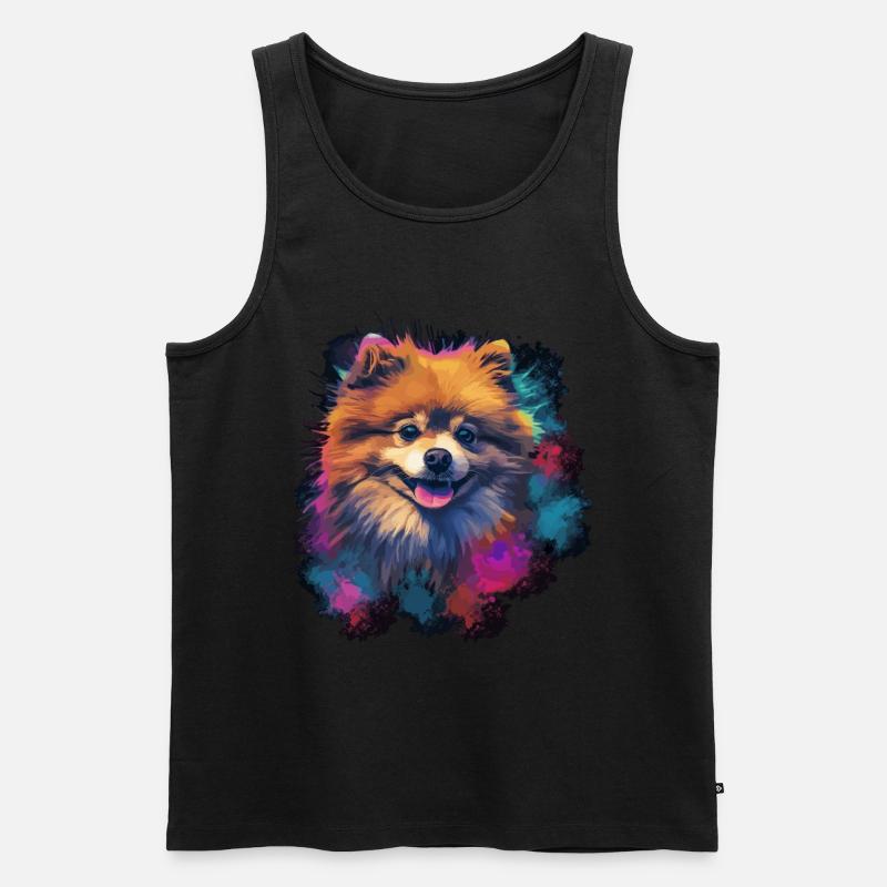 Zwergspitz Hund Geschenk Spruch - Männer Premium Bio Tank Top - Schwarz