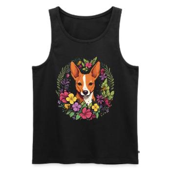 Cadeau pour chien Basenji - Débardeur bio Premium Homme - noir - Devant - Michal (187cm)