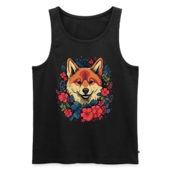 Akita Chien Cadeau - Débardeur bio Premium Homme - noir - Devant - Michal (187cm)