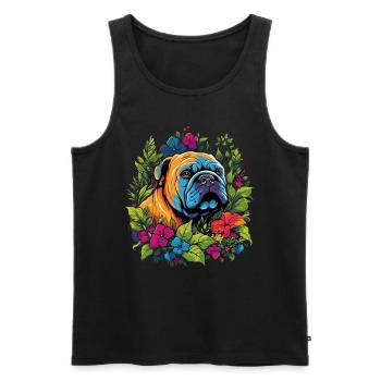 Cadeau de chien bouledogue américain - Débardeur bio Premium Homme - noir - Devant - Michal (187cm)